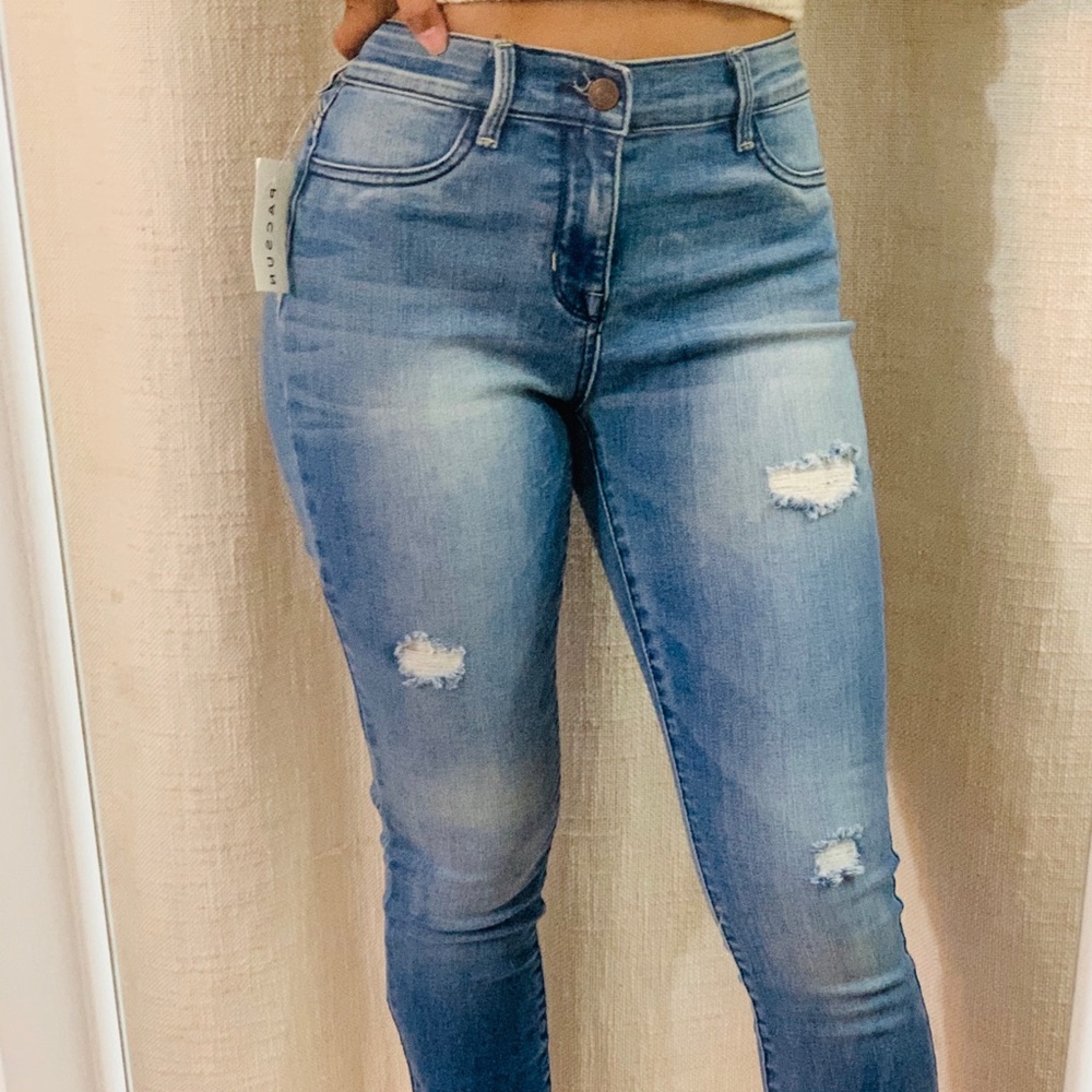 pacsun light wash high waisted denim jeans